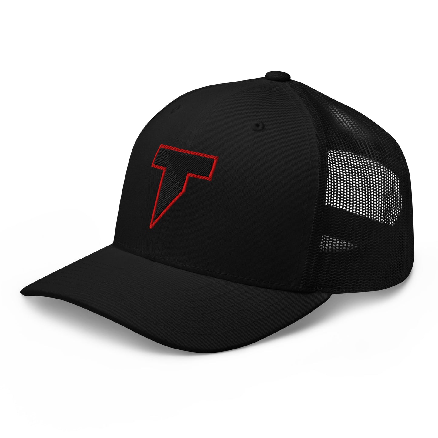 TRILO LOGO CAP BLACK RED OUTLINE